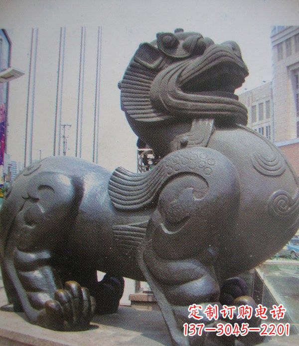 信阳中领雕塑:精致貔貅古代神兽铜雕