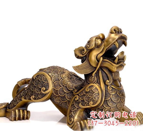 信阳特色貔貅铜雕,精致美观,福祉永存