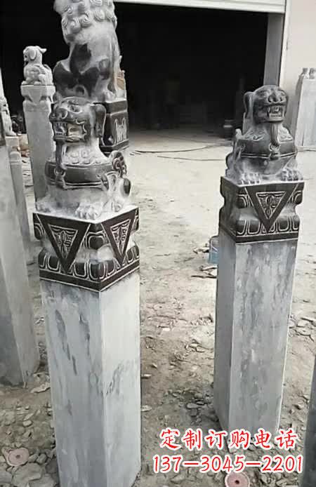 信阳精美的貔貅栓马桩雕塑