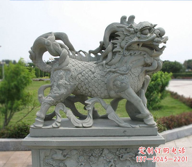 信阳典雅经典,麒麟招财石雕把你的梦想变成现实