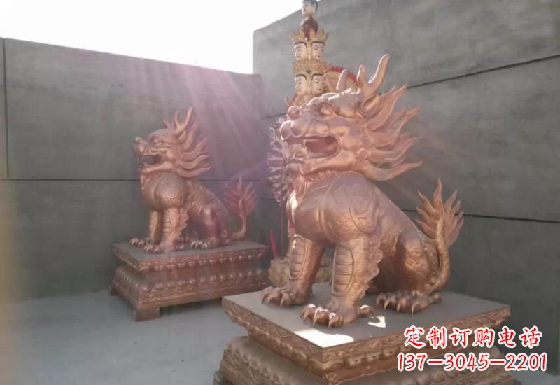 信阳拥有传统文化魅力的麒麟铸铜雕塑