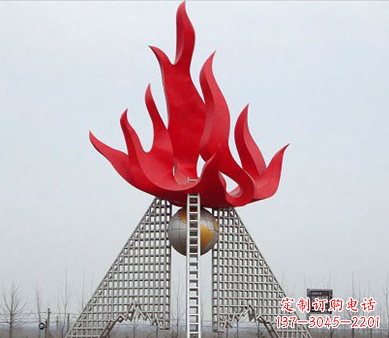 信阳金色火苗-优雅华贵的不锈钢景观雕塑