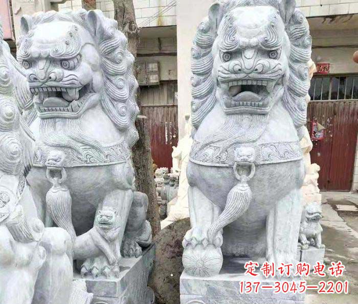 信阳象征力量的大理石狮子石雕