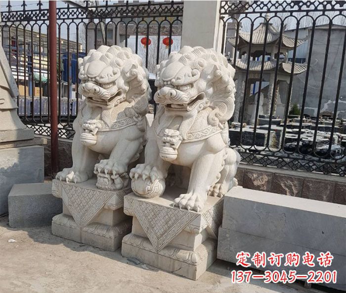 信阳中领雕塑:精美大理石狮子雕塑