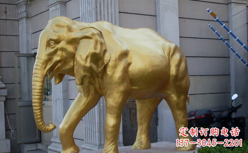 信阳中领雕塑:精美的大象铜雕
