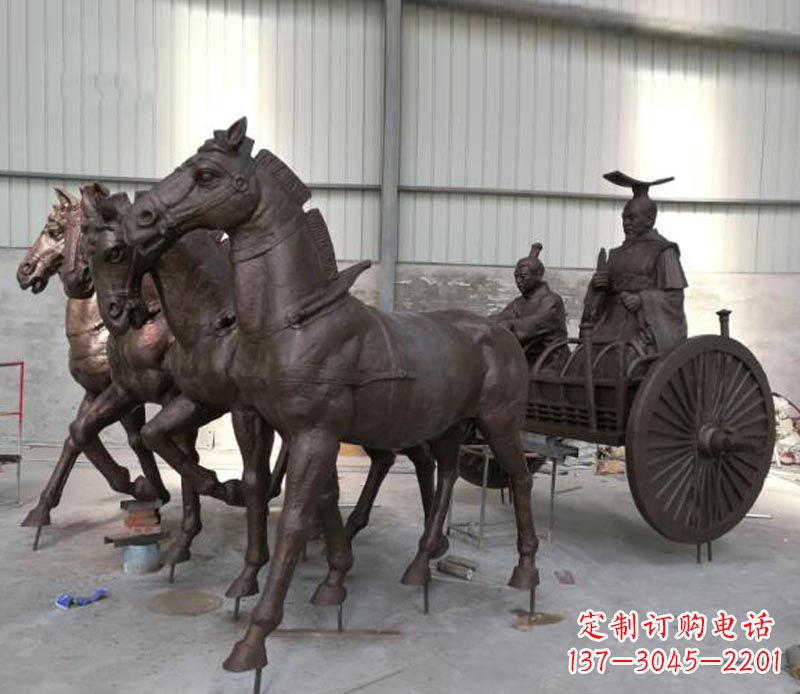 信阳马车雕塑-传承秦朝历史文化