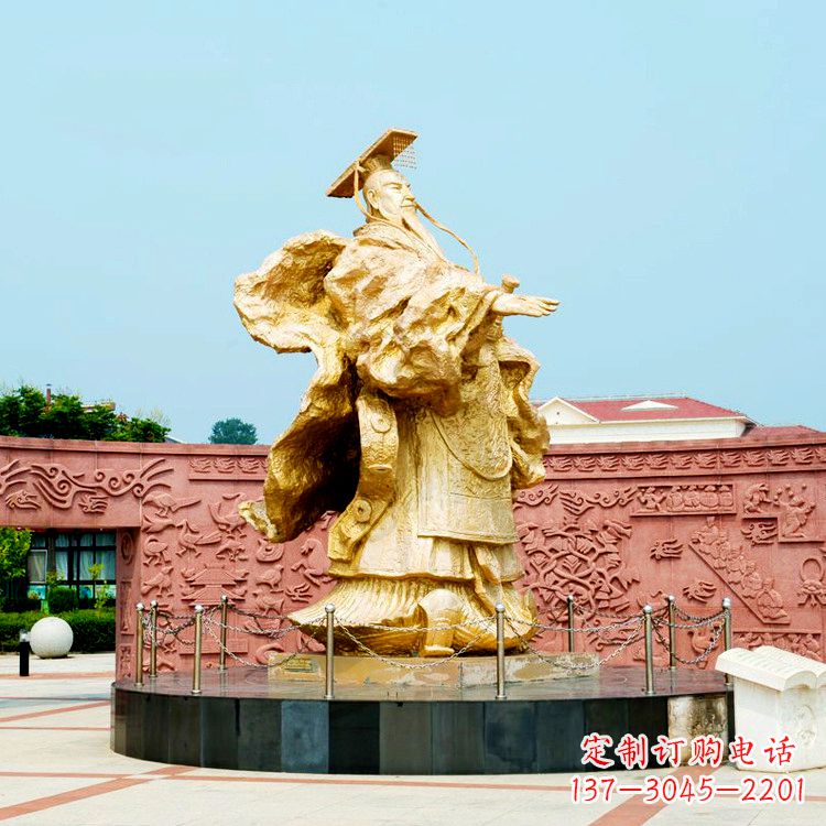 信阳中领雕塑:秦始皇鎏金铜雕塑像