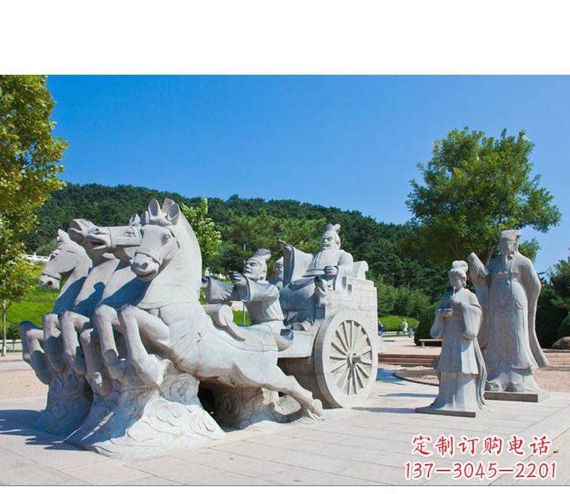 信阳秦始皇坐马车石雕悉心打造雕塑艺术之精髓