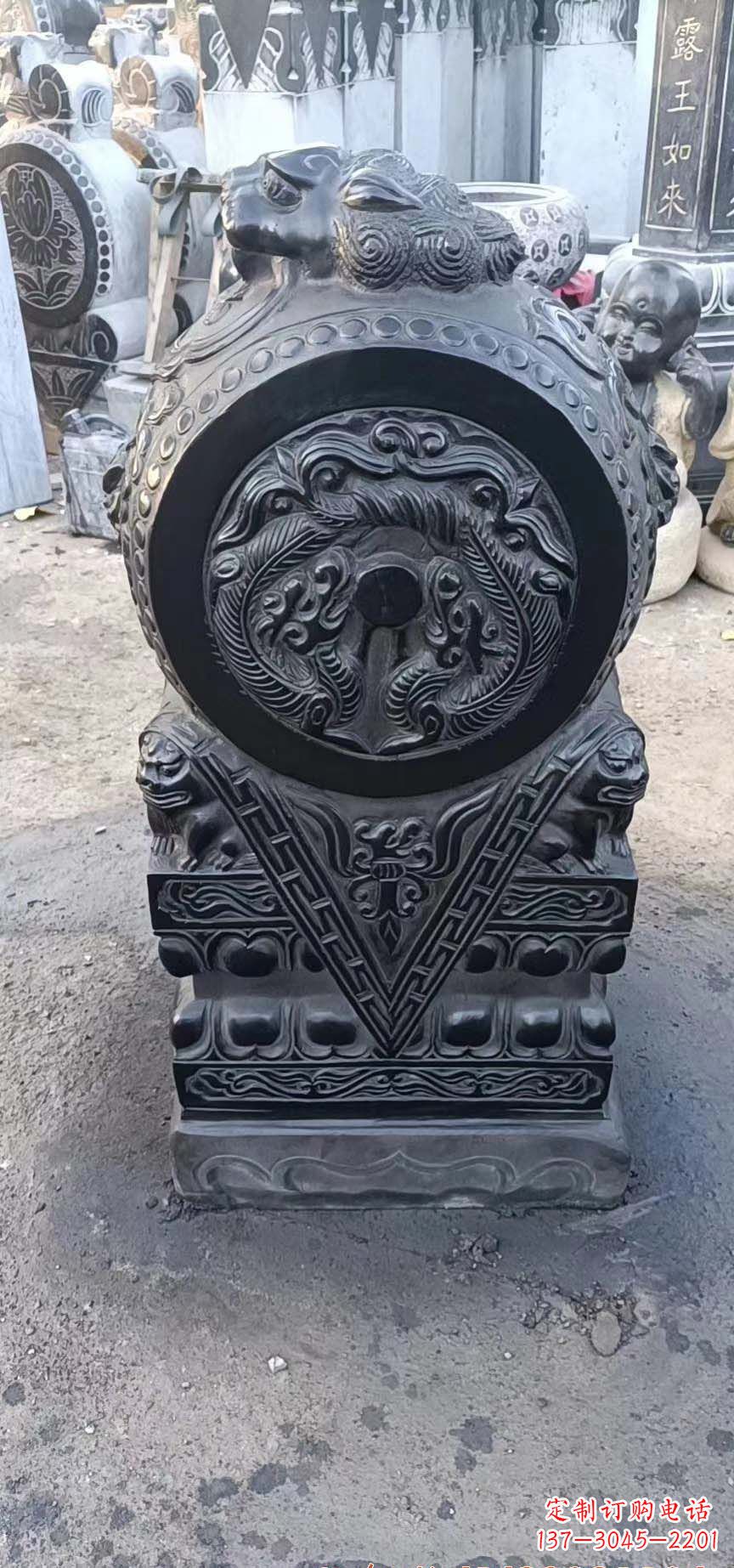 信阳门墩石雕,营造青石抱鼓石之美