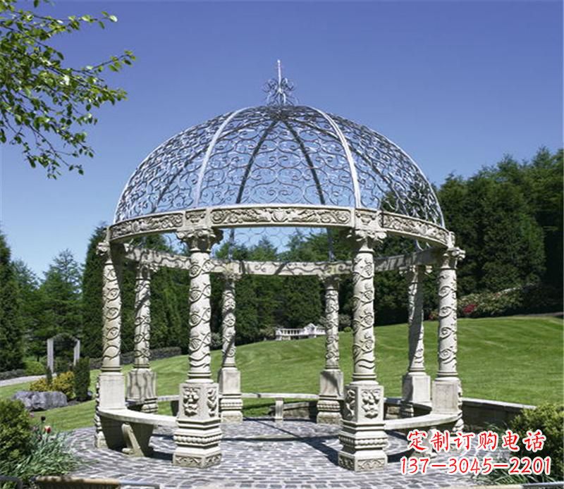信阳全新的青石大型景观凉亭雕塑