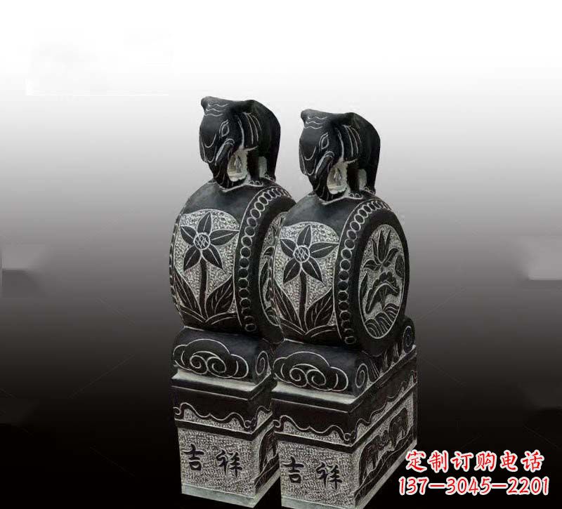 信阳高质感青石仿古大象门墩