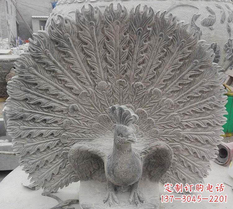 信阳孔雀开屏石雕,艺术仿古风华