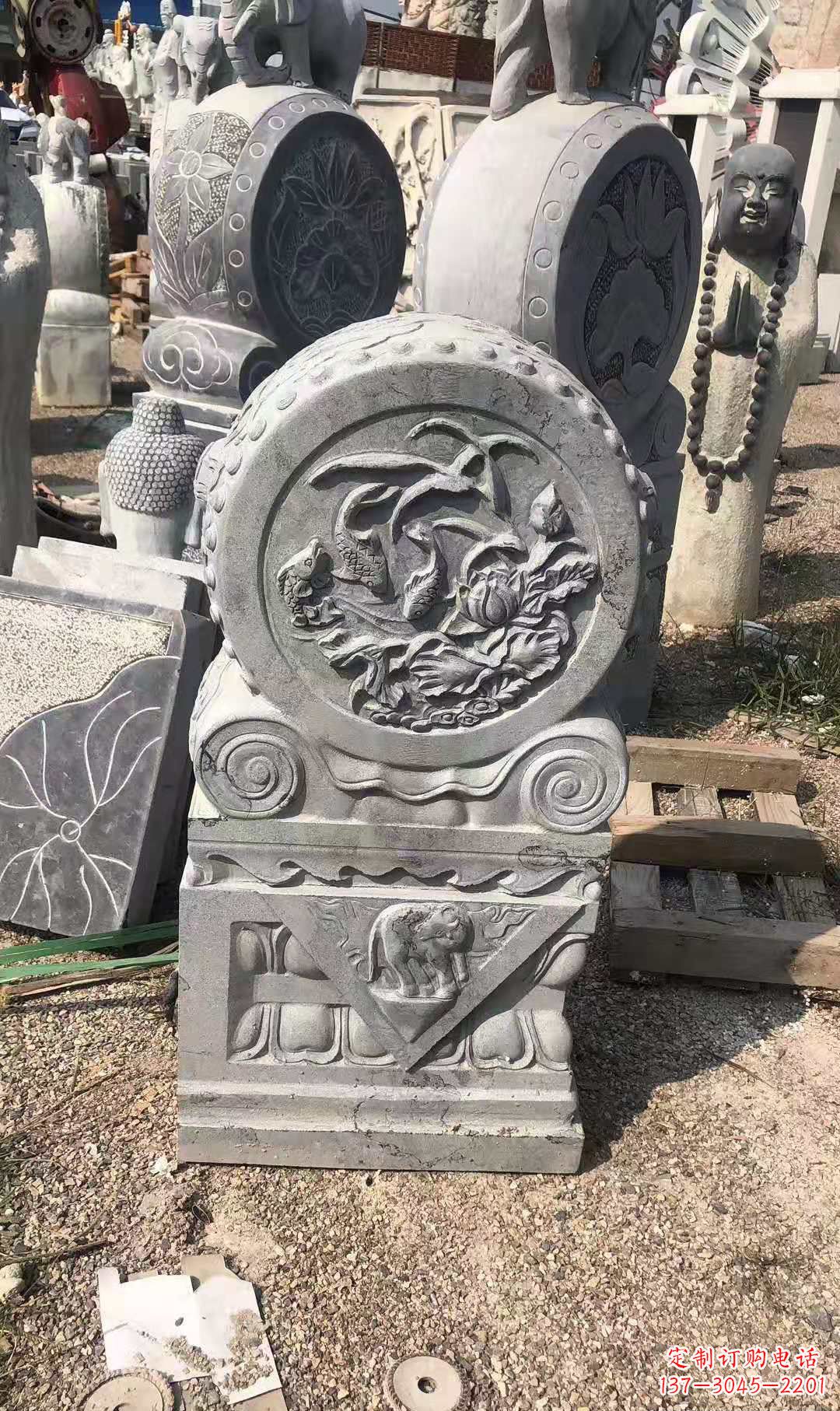 信阳别具一格的门墩青石仿古雕塑