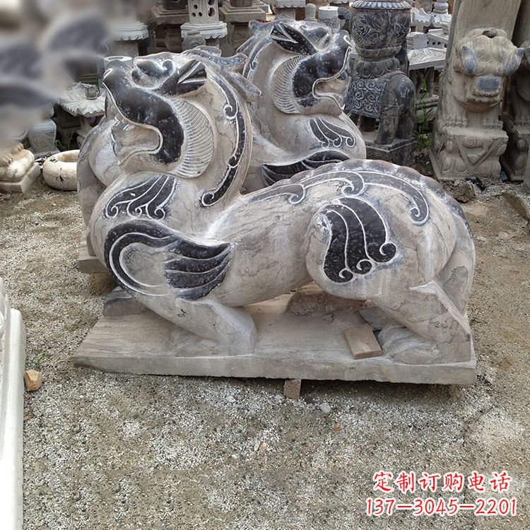 信阳手工精雕青石貔貅雕塑