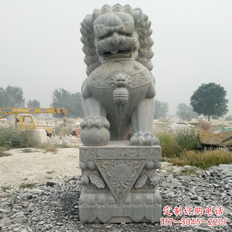 信阳完美雕刻,精美青石狮子雕塑