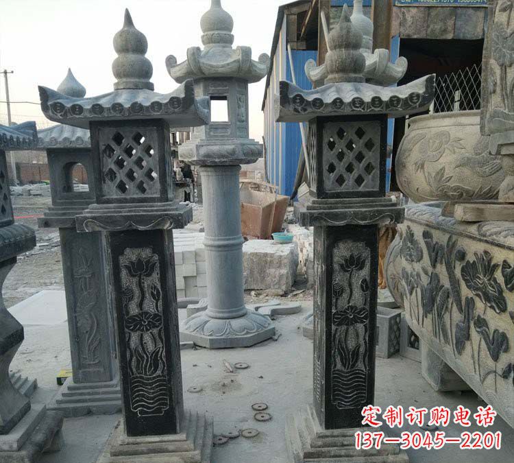 信阳青石古代照明石灯雕塑,闪耀你的家园