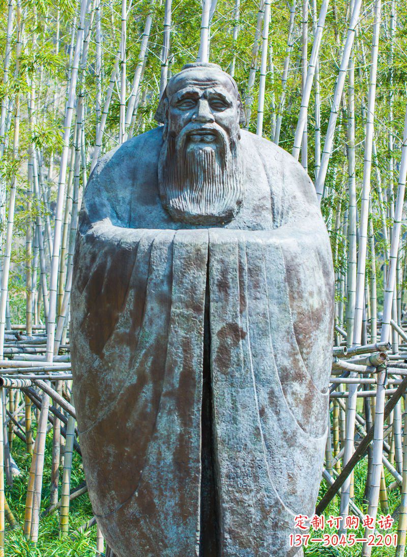 信阳青铜孔子人像雕塑,真实还原历史智慧精神