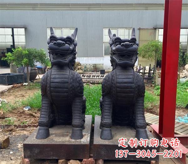 信阳青铜精美麒麟雕塑,注入艺术气息
