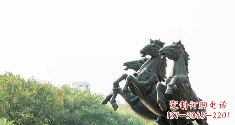 信阳中领雕塑出品,精美青铜三匹马铜雕塑