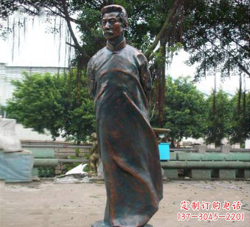 信阳青铜雕塑,精致鲁迅雕像
