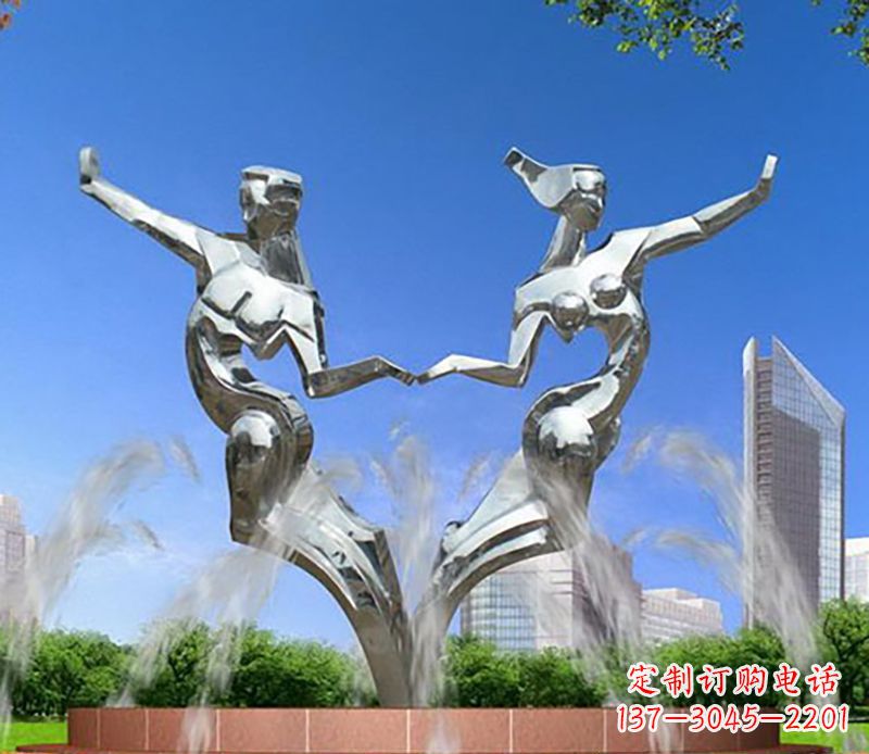 信阳爱情镌刻,不锈钢抽象情侣雕塑