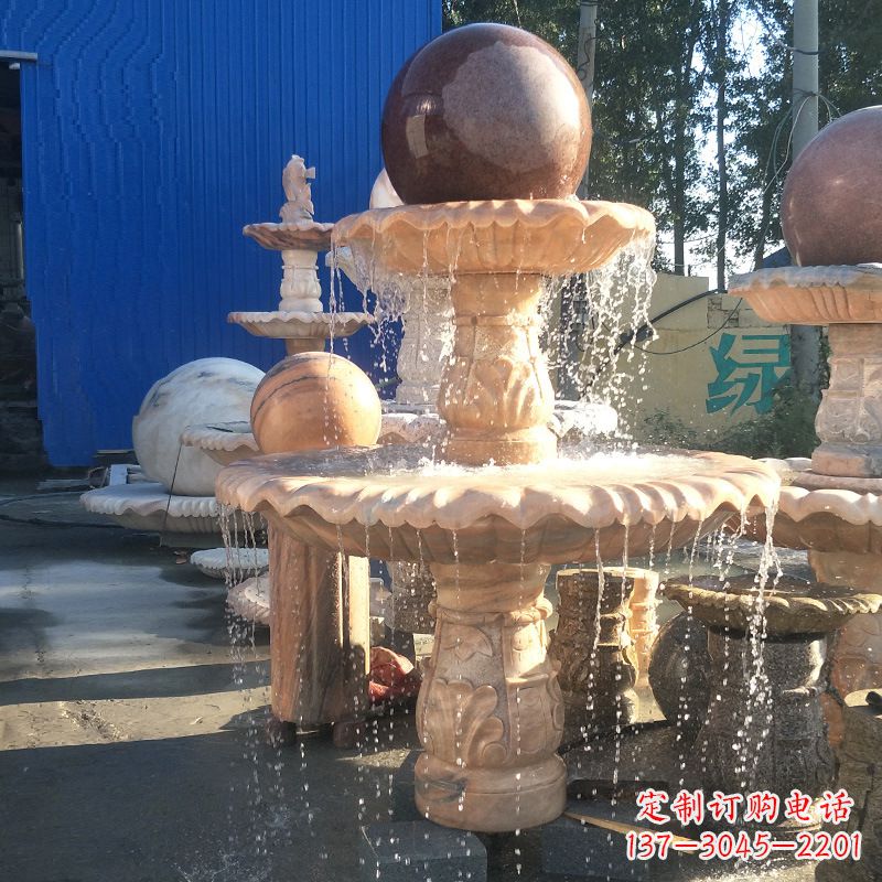 信阳曲阳风水球雕塑,营造财运亨通的好运符
