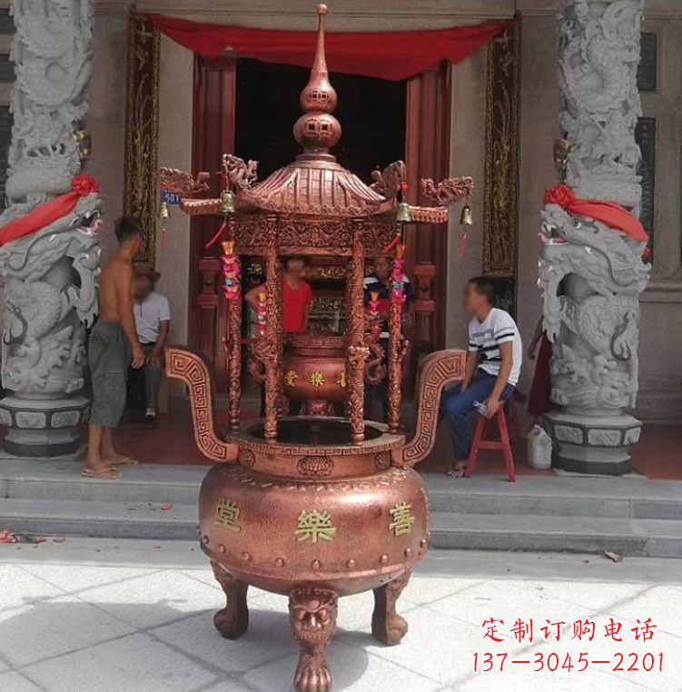 信阳精致全铜小香炉雕塑