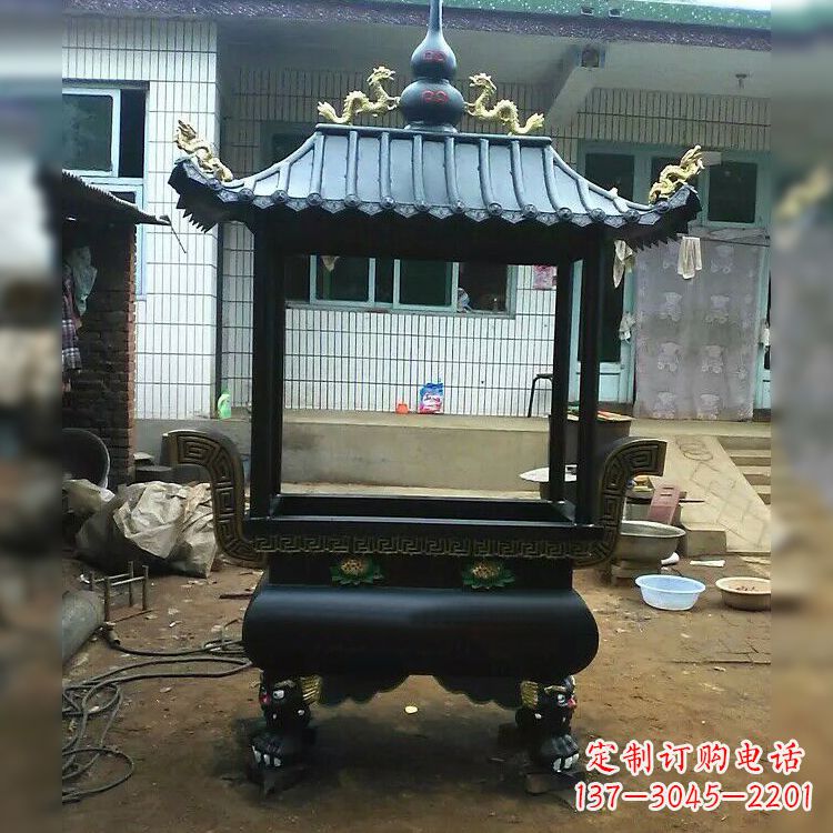 信阳中领雕塑精美全铜香炉古典雕塑