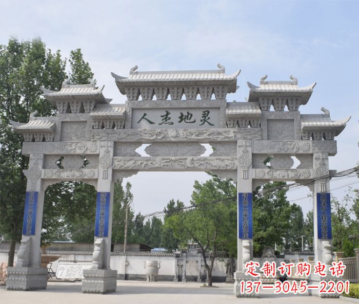 信阳以大理石铸就美妙牌坊雕塑