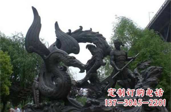 信阳赛龙舟铜雕,青史留驰名!