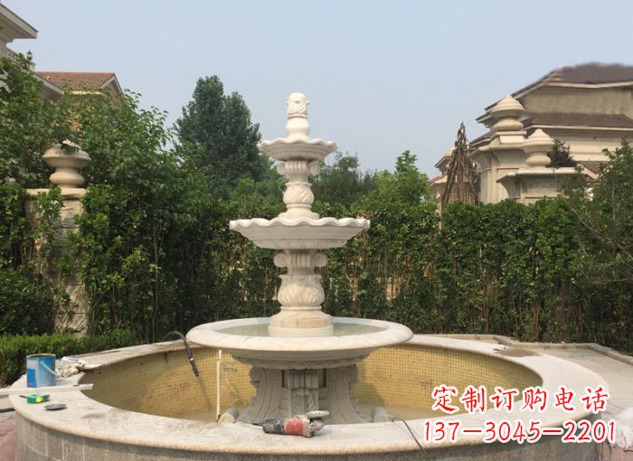 信阳三层喷泉公园石雕 (2)