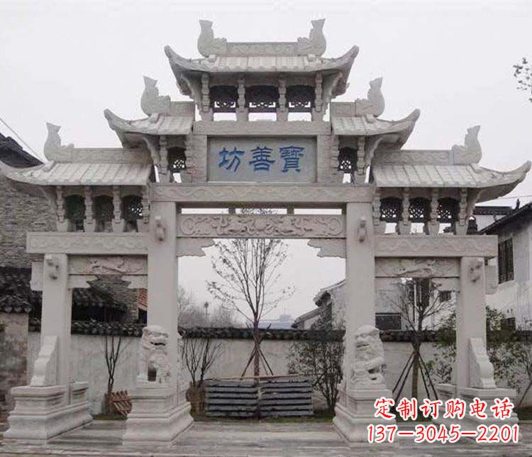 信阳领雕塑:精美石牌坊石雕艺术品