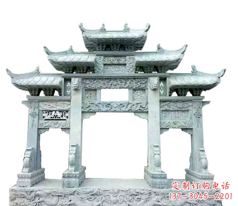 信阳中领雕塑仿古牌坊石雕定制