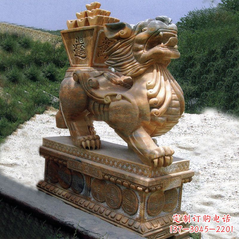 信阳商场企业看门神兽“日进斗金”招财貔貅石雕
