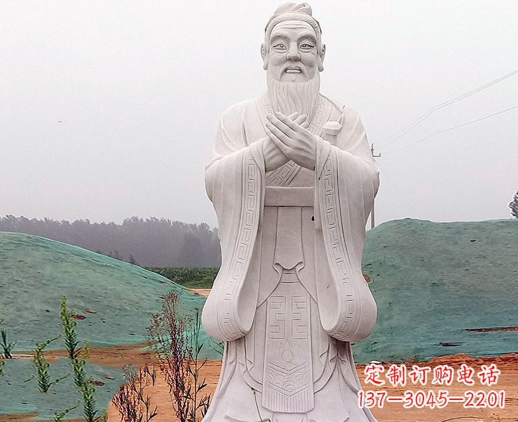 信阳中领雕塑:精致雕刻的少海公园孔子雕像