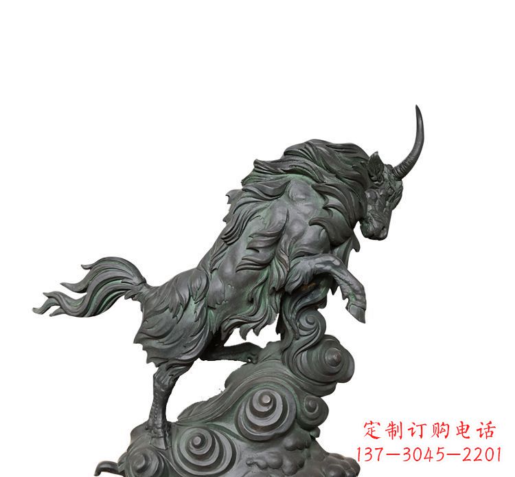 信阳神牛踏波绸缎精美铜雕