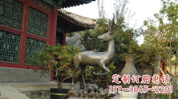 信阳神鹿寺庙铜雕动物定制