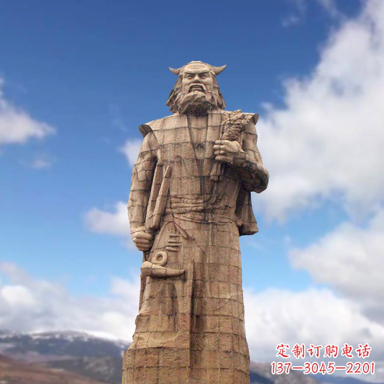 信阳精美神农大型石雕像,由中领雕塑定制