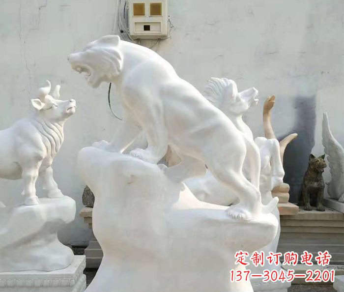 信阳中领雕塑:汉白玉老虎雕塑