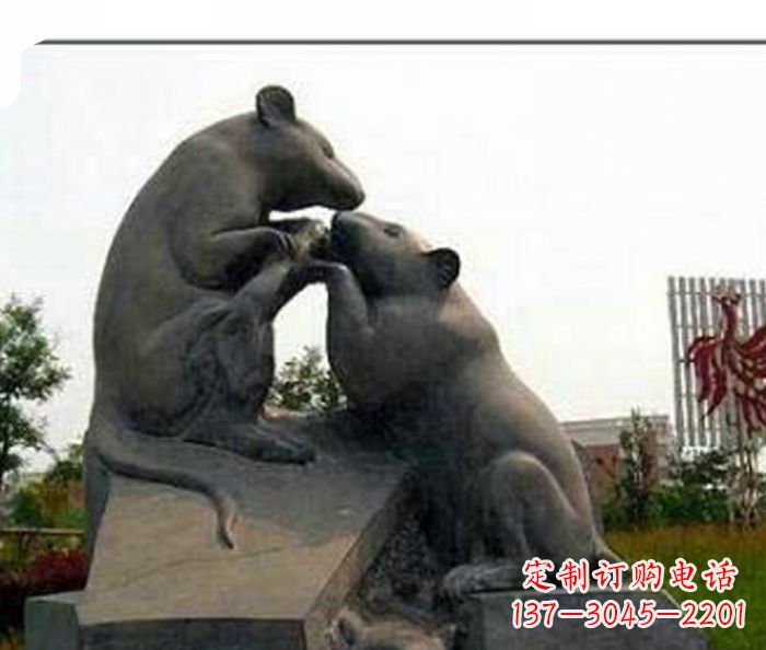 信阳生肖动物老鼠石雕