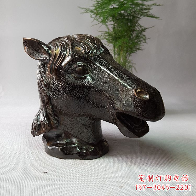 信阳中领雕塑:生肖马铸铜兽首