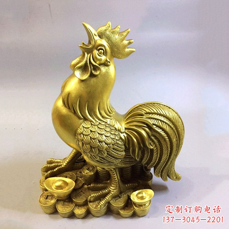 信阳风雅纯铜抓钱鸡雕塑