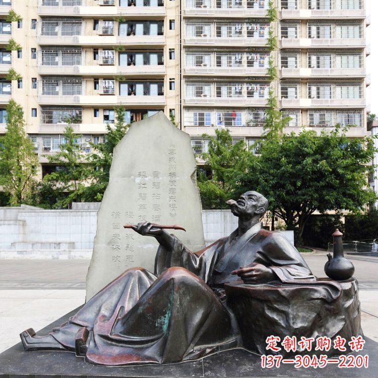 信阳尊贵古朴的古代诗人情景雕塑——杜甫雕塑