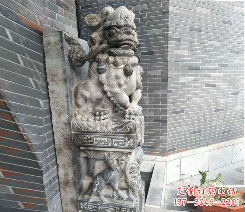 信阳中领雕塑仿古石门墩石雕