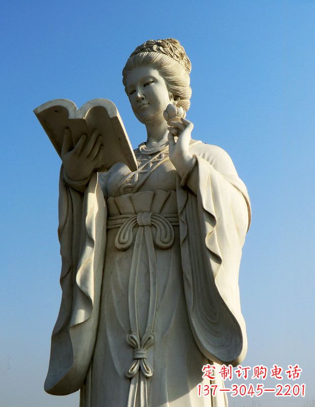 信阳十二花神之十一月山茶花王昭君汉白玉美女雕塑