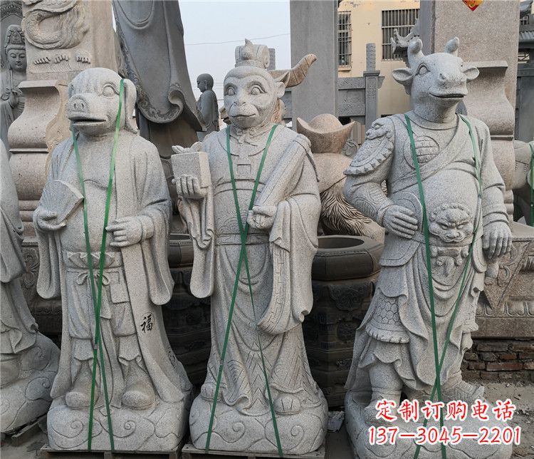 信阳十二生肖动物石雕,悦目明快!