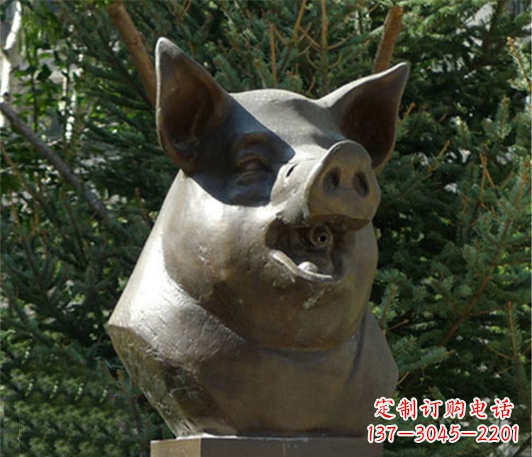 信阳十二生肖猪首铜雕，让你敬佩万年历史的艺术精髓