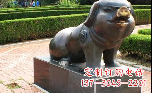 信阳古典中国十二生肖猪铜雕塑