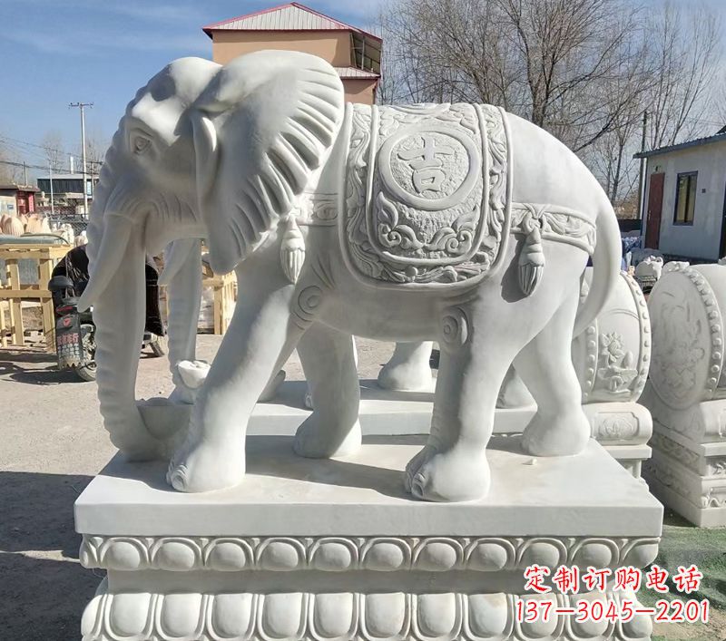 信阳中领雕塑精美石材大象雕塑