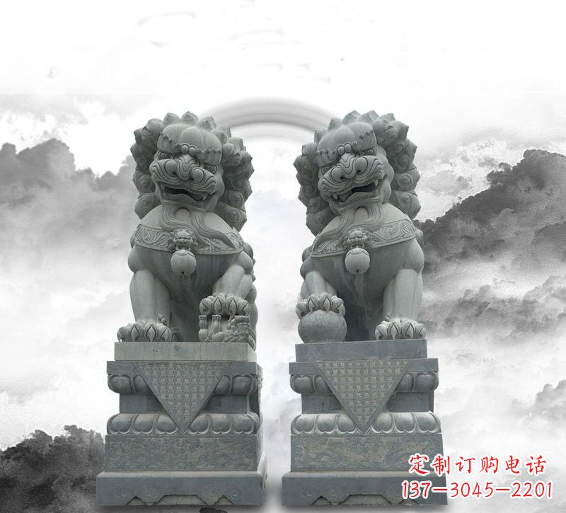信阳石雕大理石狮子雕塑——定制精品雕塑